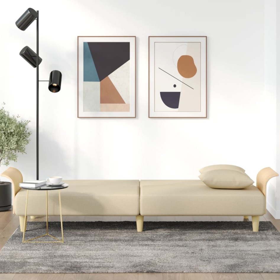 Sofá cama con reposabrazos tela color