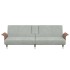 Sofá cama con portavasos terciopelo gris