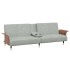 Sofá cama con portavasos terciopelo gris