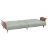 Sofá cama con portavasos terciopelo gris