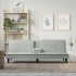 Sofá cama con portavasos terciopelo gris