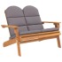 Banco de jardín Adirondack con cojines madera de acacia 126