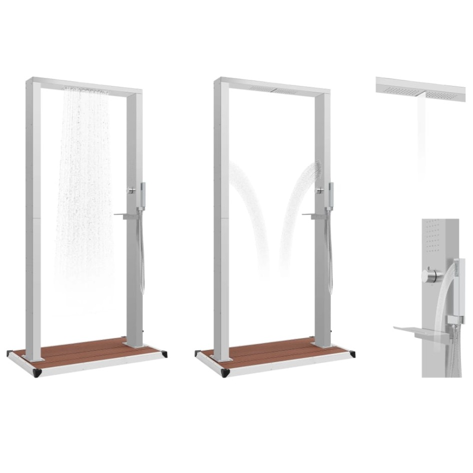 Ducha de jardín con plato acero inoxidable y