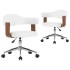 Sillas de comedor giratorias 2 uds madera curvada cuero