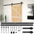 Puerta corredera con herrajes madera maciza de pino 90x210