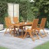 Juego de comedor de jardín 5 piezas madera maciza de
