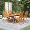 Juego de comedor de jardín 5 piezas madera maciza de acacia