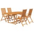 Juego de comedor de jardín 5 piezas madera maciza de