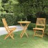 Comedor de jardín plegable 3 piezas madera maciza de