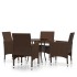 Juego de comedor jardín 5 pzas ratán sintético