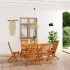 Conjunto de comedor de jardín 7 piezas madera maciza de