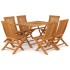 Conjunto de comedor de jardín 7 piezas madera maciza de