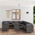 Set de muebles de jardín 9 pzas y cojines ratán sintético