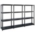 Estante de almacenaje 4 niveles negro plástico 183x30,5x130