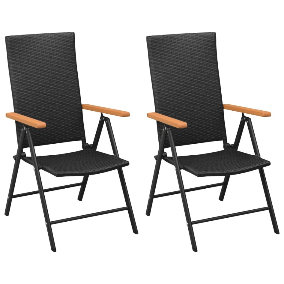 Juego de comedor para jardín 3 piezas negro y