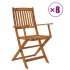 Set comedor de jardín plegable 9 piezas madera maciza de