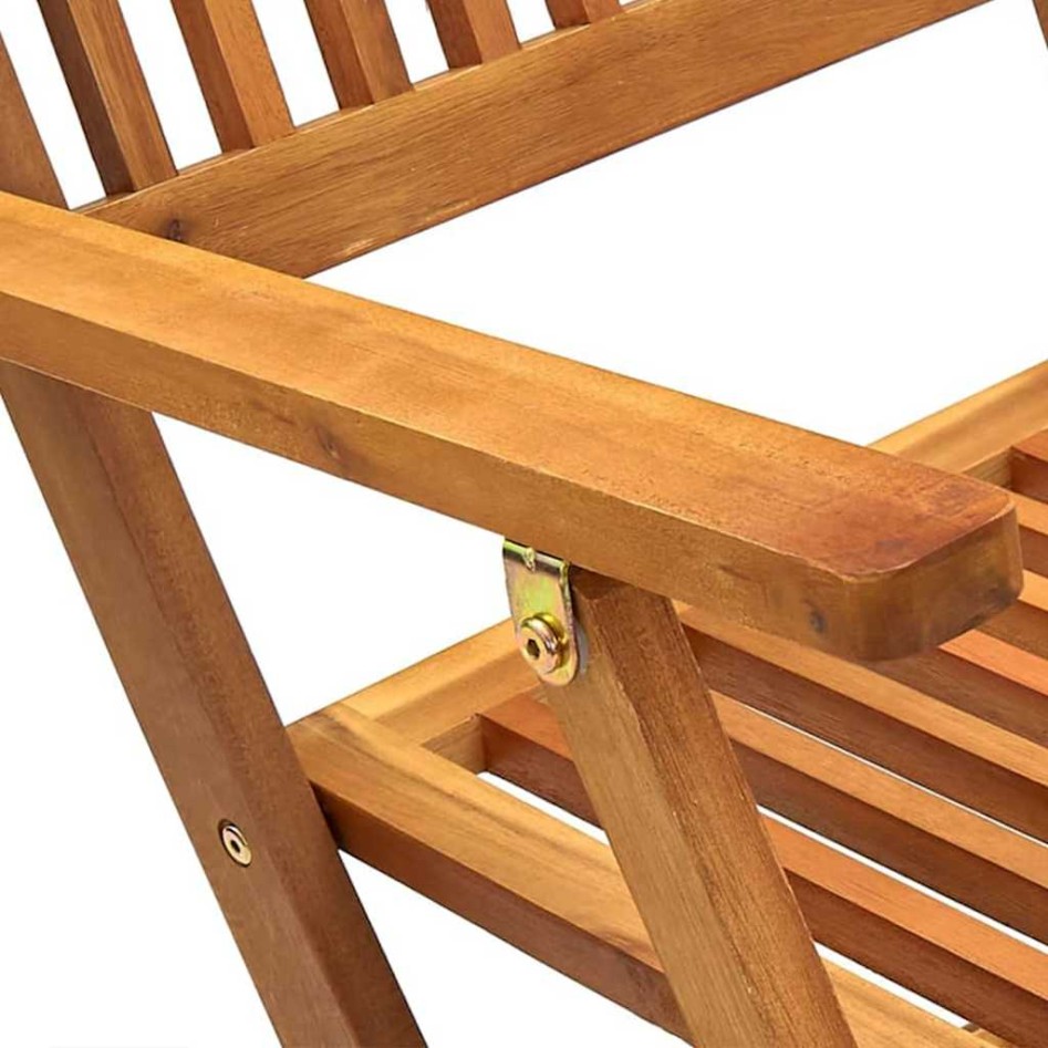 Set comedor de jardín plegable 9 piezas madera maciza de