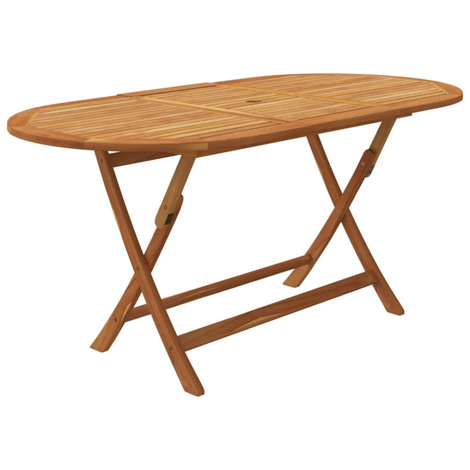 Set comedor de jardín plegable 9 piezas madera maciza de