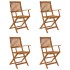 Set comedor de jardín plegable 5 piezas madera maciza de