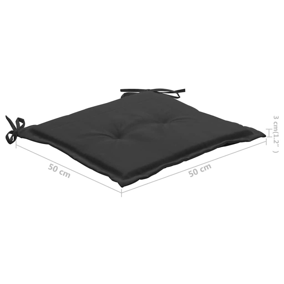 Sillas de comedor de jardín con cojines 3 uds madera de