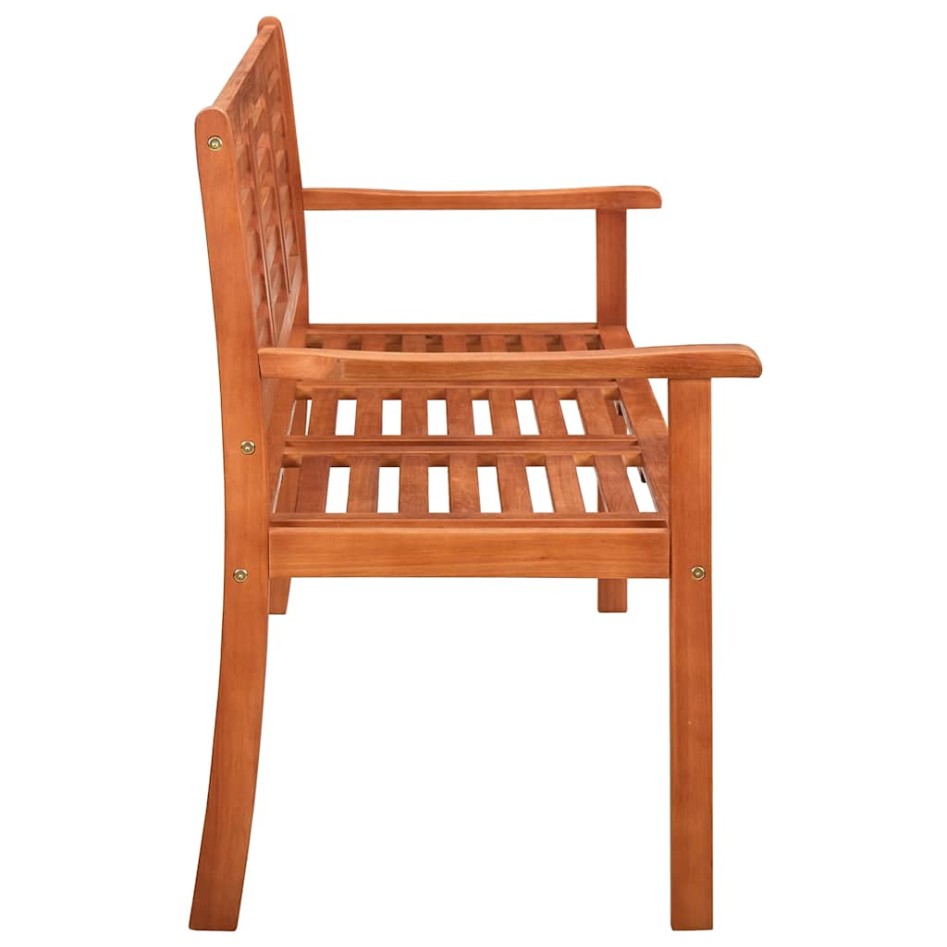 Banco de jardín 3 plazas y cojín madera maciza eucalipto 150