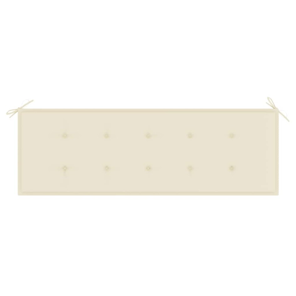 Banco de jardín 3 plazas y cojín madera maciza eucalipto 150