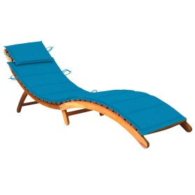 Tumbona de jardín con cojín madera maciza de