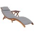 Tumbona de jardín con mesa y cojín madera maciza de