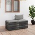 Muebles de jardín de palets 2 piezas cojines madera maciza