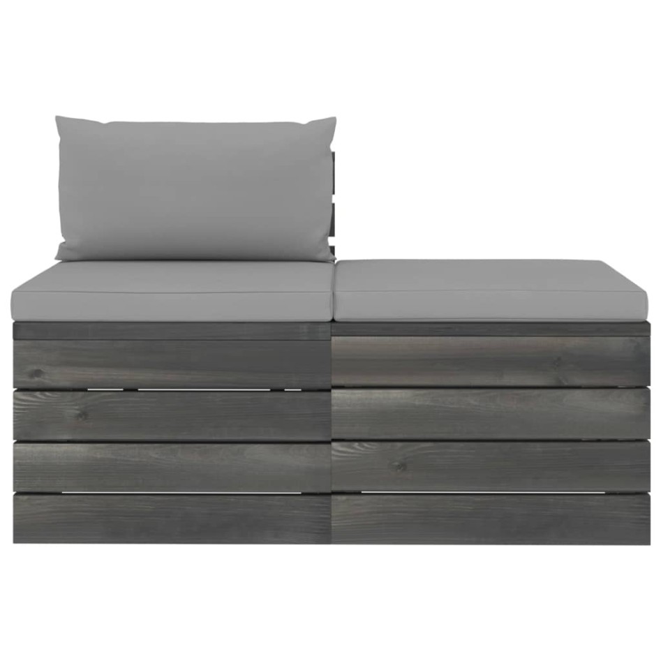 Muebles de jardín de palets 2 piezas cojines madera maciza