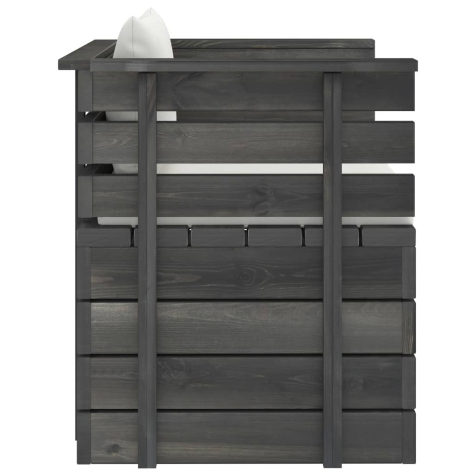 Sillón de jardín con cojines madera de