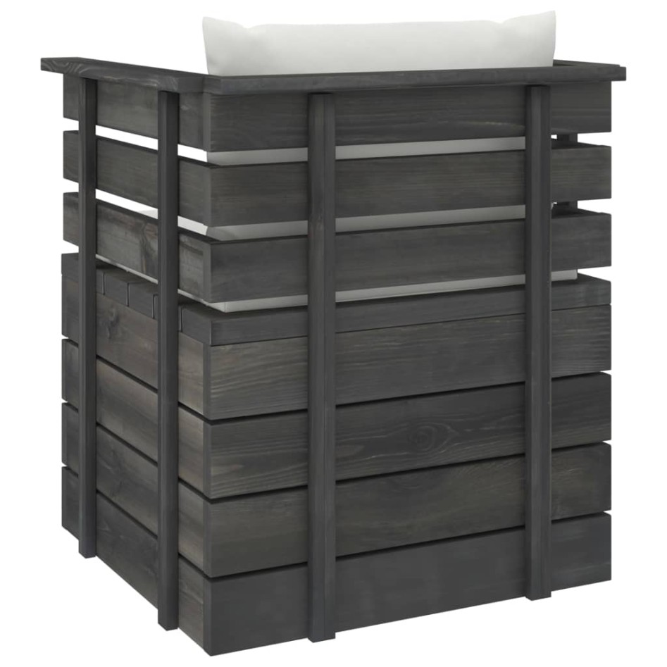 Sillón de jardín con cojines madera de