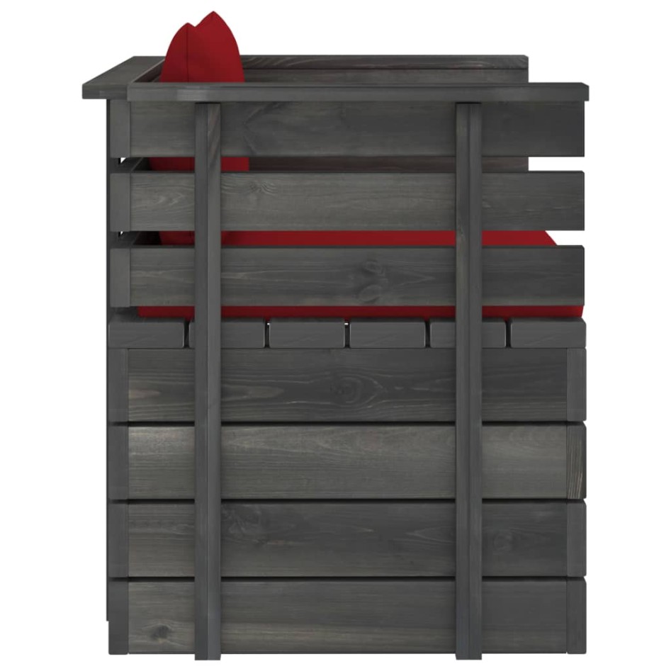 Sillón de jardín con cojines madera de