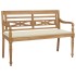 Banco Batavia madera maciza de teca con cojín crema 120