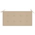 Banco de jardín madera maciza de teca con cojín beige 112