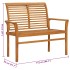 Banco de jardín madera maciza de teca con cojín beige 112