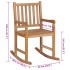 Silla mecedora de madera maciza teca con cojín gris