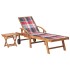Tumbona con mesa y cojín madera maciza de