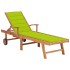 Tumbona con cojín verde chillón madera maciza de