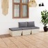 Muebles de jardín de palets 3 pzas y cojines madera de