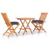 Set de bistró 3 pzas madera de teca y cojines gris