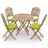 Set de comedor exterior plegable 5 piezas con cojines