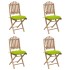 Set de comedor de jardín plegable 5 piezas con cojines