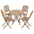 Set de comedor de jardín plegable con cojines 5 piezas