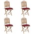 Set de comedor de jardín plegable 5 piezas con cojines