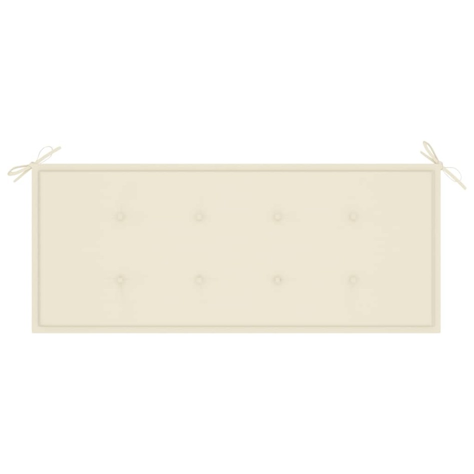 Banco de jardín 3 plazas madera eucalipto gris y cojín 150