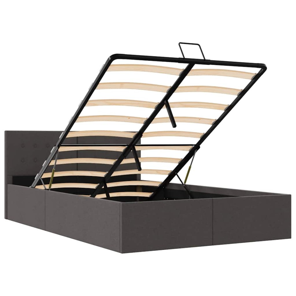 Cama canapé hidráulica de almacenaje sin colchón gris