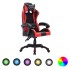 Silla gaming con luces LED RGB cuero sintético rojo y