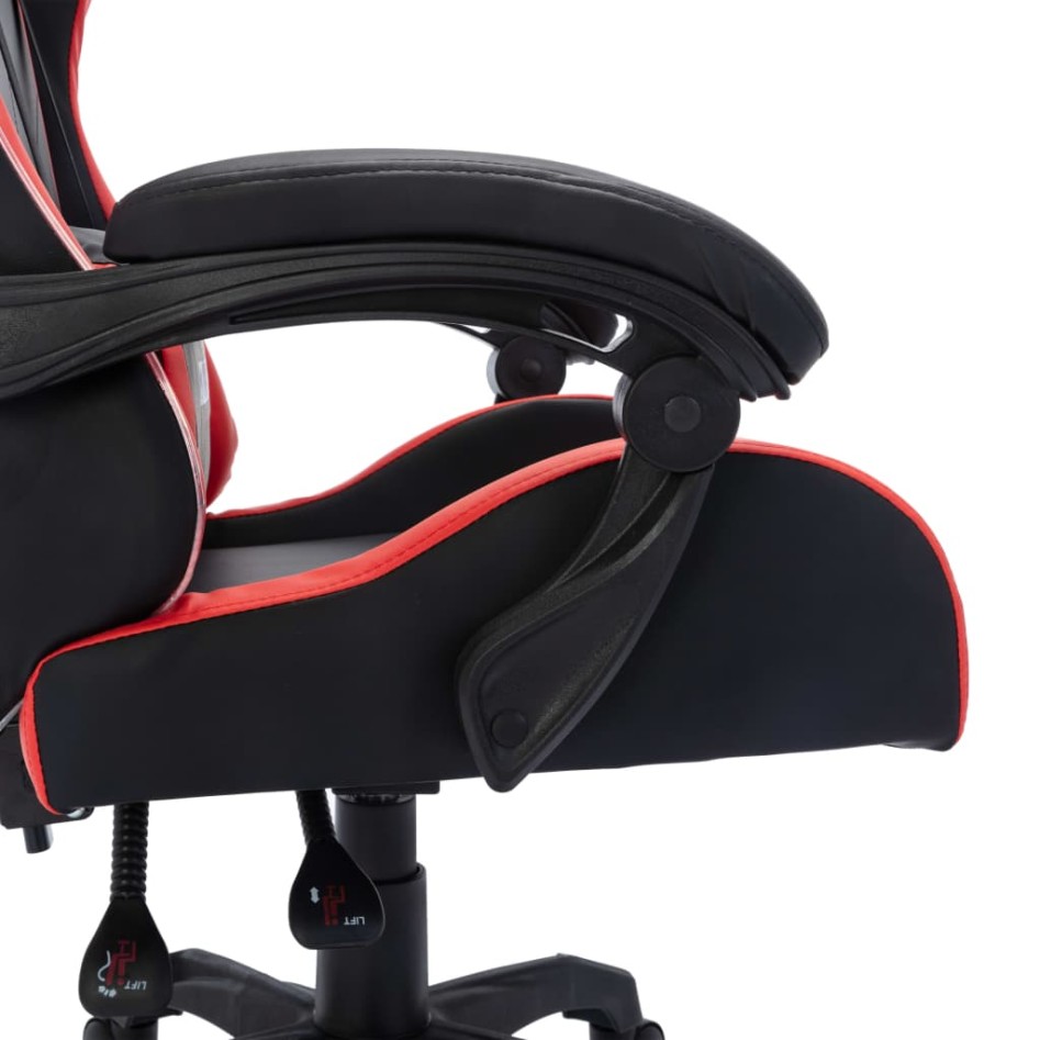 Silla gaming con luces LED RGB cuero sintético rojo y