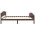 Estructura de cama madera maciza pino marrón oscuro 140x200